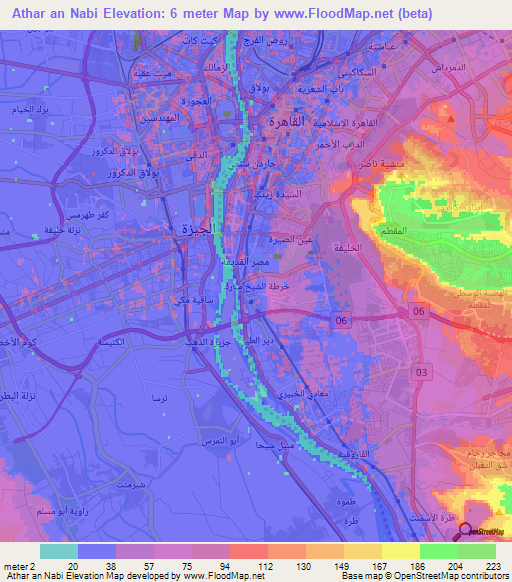 Athar an Nabi,Egypt Elevation Map