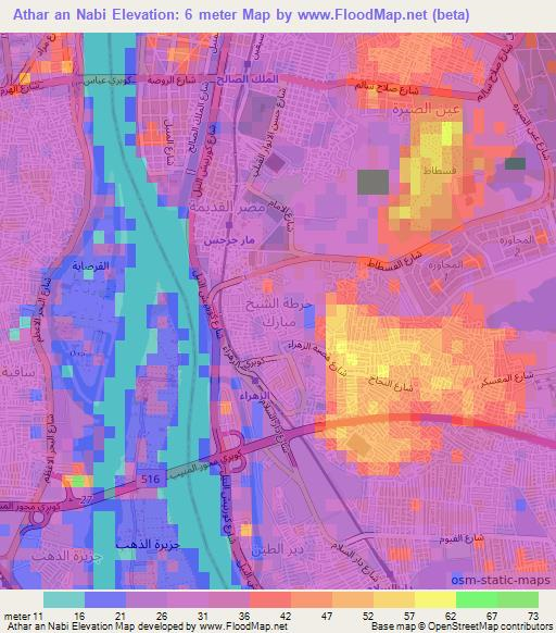 Athar an Nabi,Egypt Elevation Map
