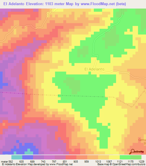 El Adelanto,Guatemala Elevation Map