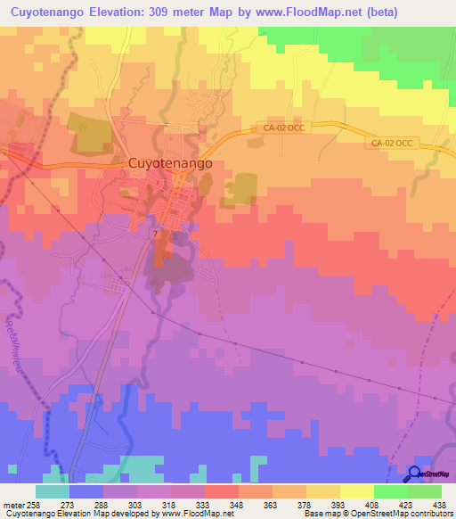 Cuyotenango,Guatemala Elevation Map