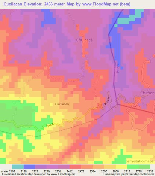 Cuxilacan,Guatemala Elevation Map