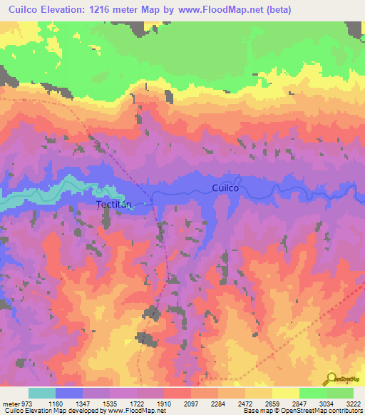 Cuilco,Guatemala Elevation Map