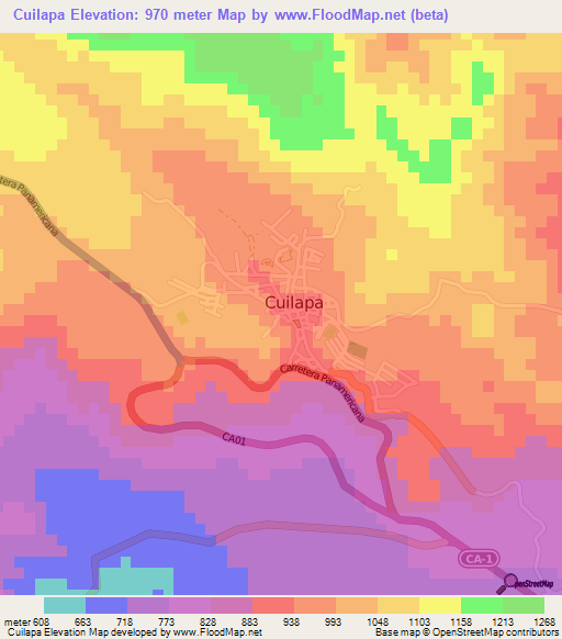 Cuilapa,Guatemala Elevation Map