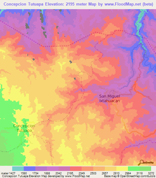 Concepcion Tutuapa,Guatemala Elevation Map