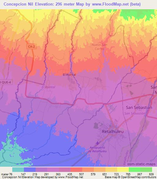 Concepcion Nil,Guatemala Elevation Map