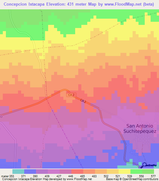 Concepcion Ixtacapa,Guatemala Elevation Map