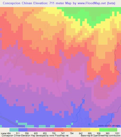 Concepcion Chinan,Guatemala Elevation Map