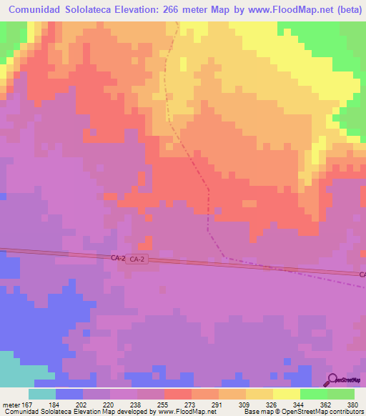 Comunidad Sololateca,Guatemala Elevation Map