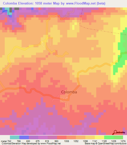 Colomba,Guatemala Elevation Map