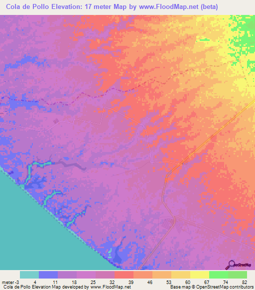 Cola de Pollo,Guatemala Elevation Map