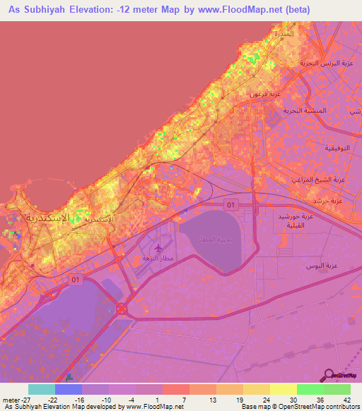 As Subhiyah,Egypt Elevation Map