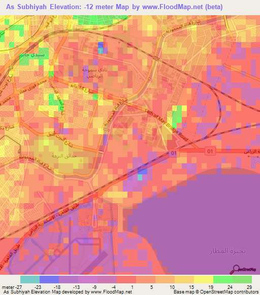 As Subhiyah,Egypt Elevation Map