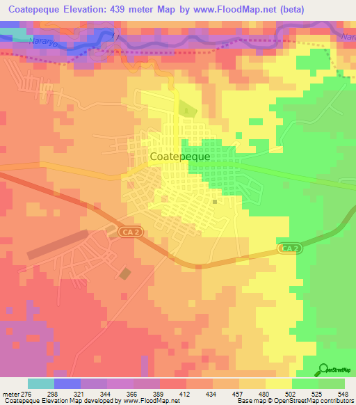 Coatepeque,Guatemala Elevation Map