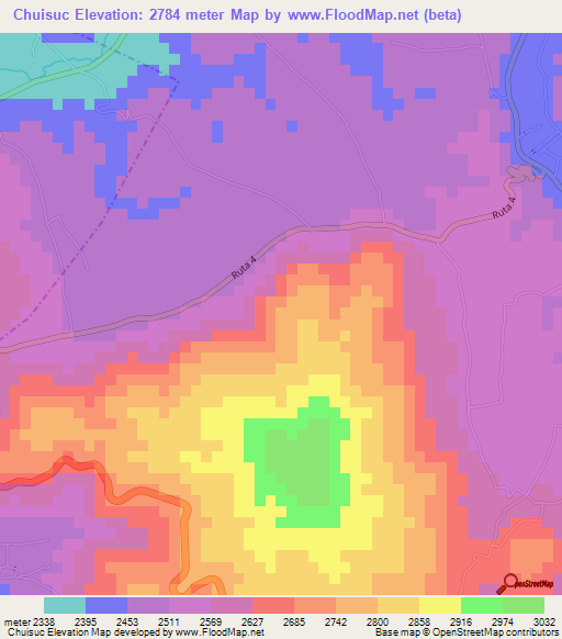 Chuisuc,Guatemala Elevation Map