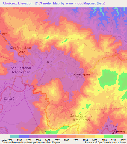 Chuicruz,Guatemala Elevation Map