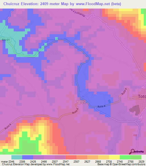 Chuicruz,Guatemala Elevation Map