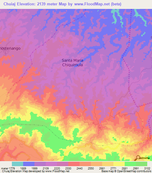 Chuiaj,Guatemala Elevation Map