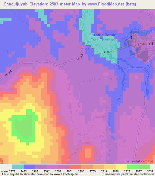 Chuculjuyub,Guatemala Elevation Map