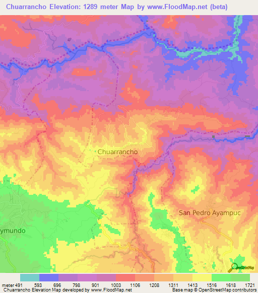 Chuarrancho,Guatemala Elevation Map