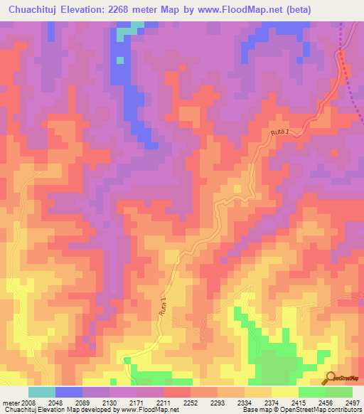 Chuachituj,Guatemala Elevation Map