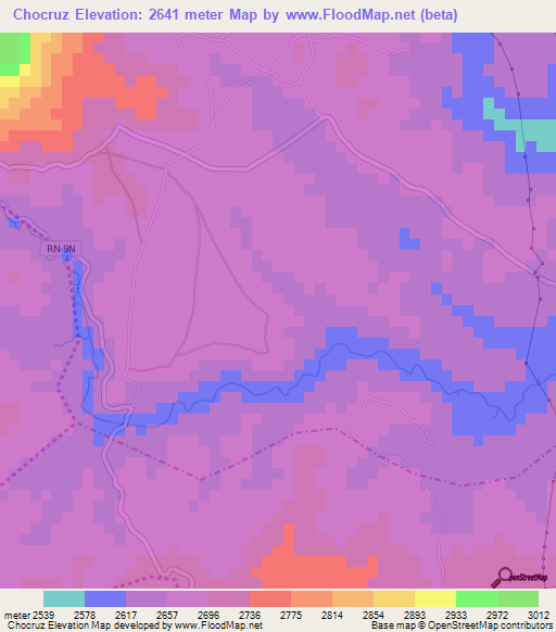 Chocruz,Guatemala Elevation Map