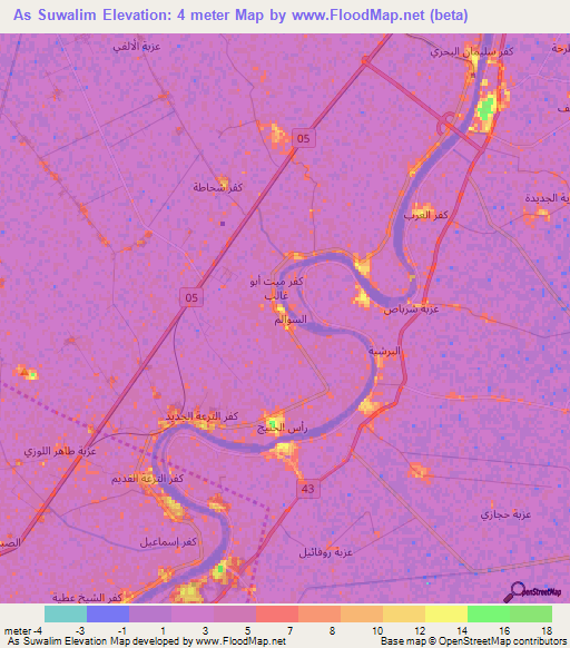 As Suwalim,Egypt Elevation Map