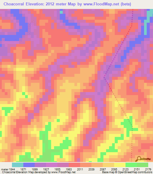 Choacorral,Guatemala Elevation Map