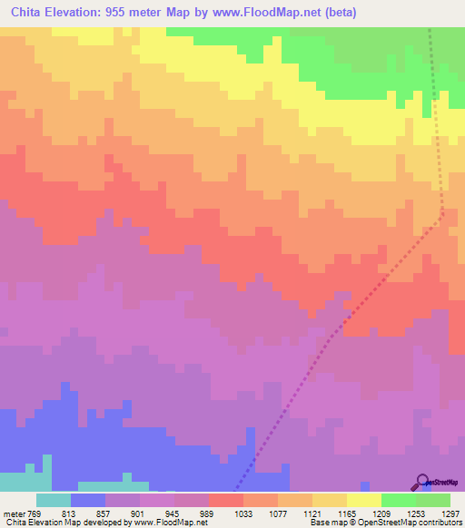 Chita,Guatemala Elevation Map