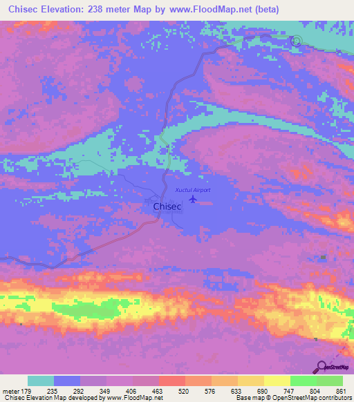 Chisec,Guatemala Elevation Map