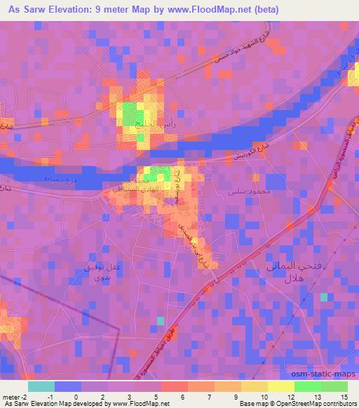 As Sarw,Egypt Elevation Map