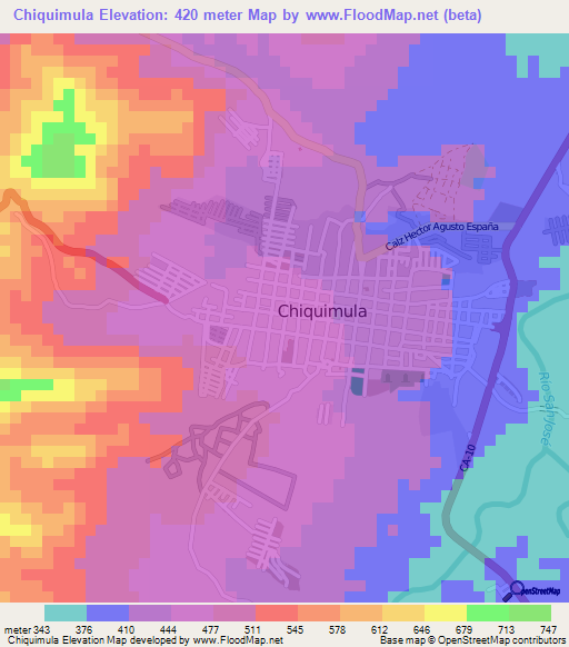 Chiquimula,Guatemala Elevation Map