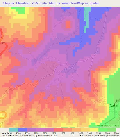 Chipuac,Guatemala Elevation Map