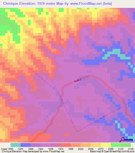 Chinique,Guatemala Elevation Map