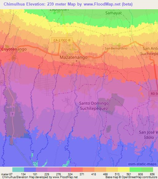 Chimulhua,Guatemala Elevation Map