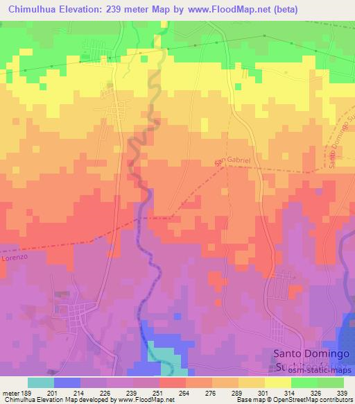 Chimulhua,Guatemala Elevation Map