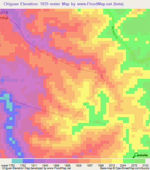 Chiguan,Guatemala Elevation Map