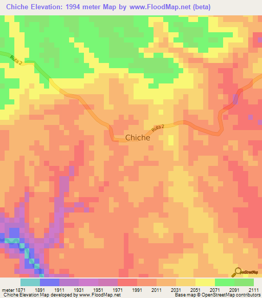 Chiche,Guatemala Elevation Map