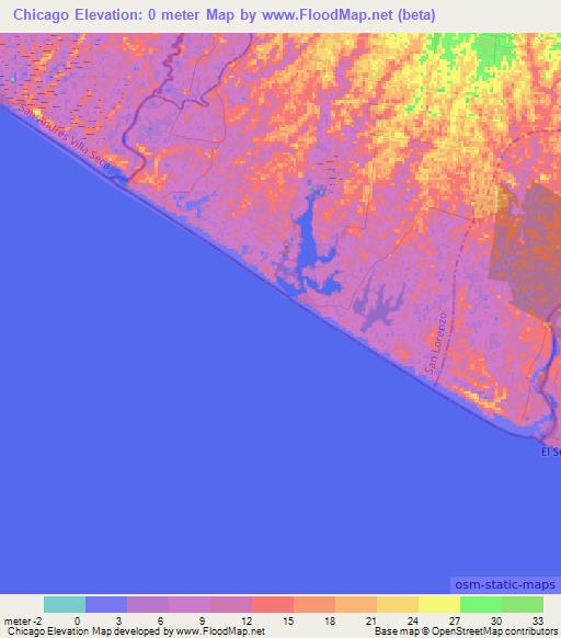 Chicago,Guatemala Elevation Map