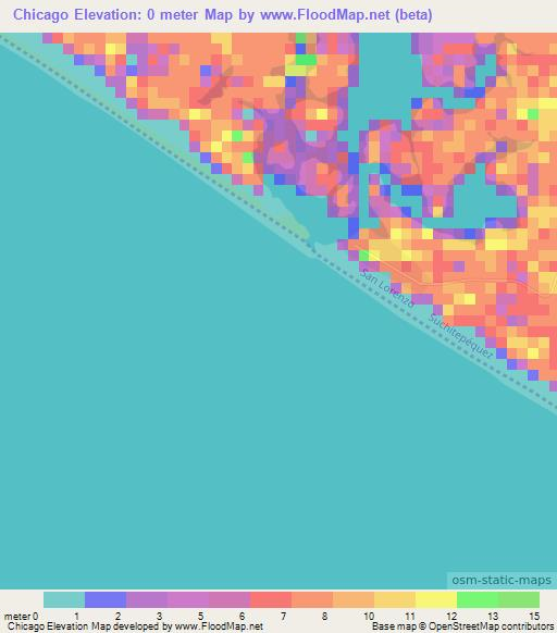 Chicago,Guatemala Elevation Map