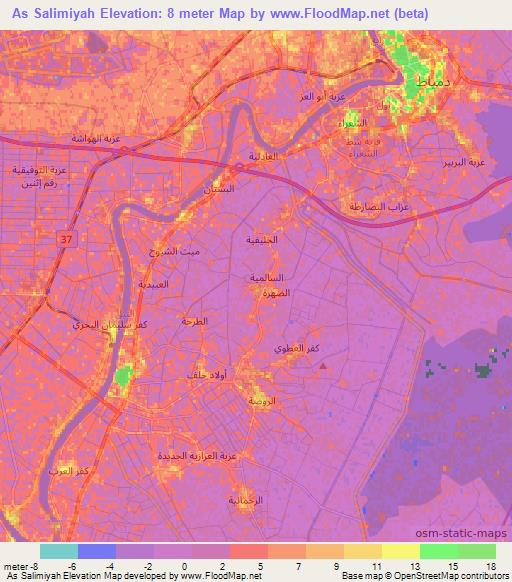 As Salimiyah,Egypt Elevation Map