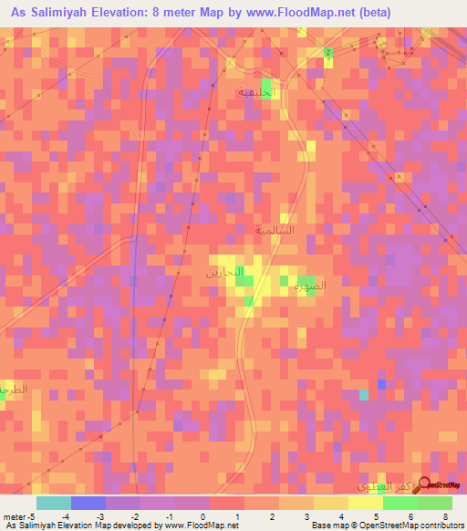 As Salimiyah,Egypt Elevation Map