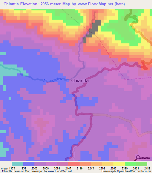 Chiantla,Guatemala Elevation Map