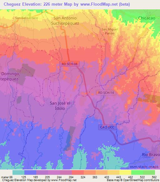 Cheguez,Guatemala Elevation Map