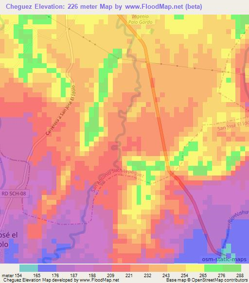 Cheguez,Guatemala Elevation Map