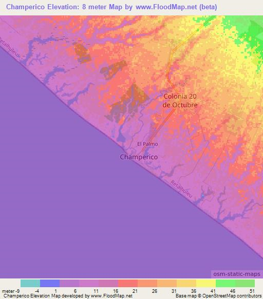 Champerico,Guatemala Elevation Map