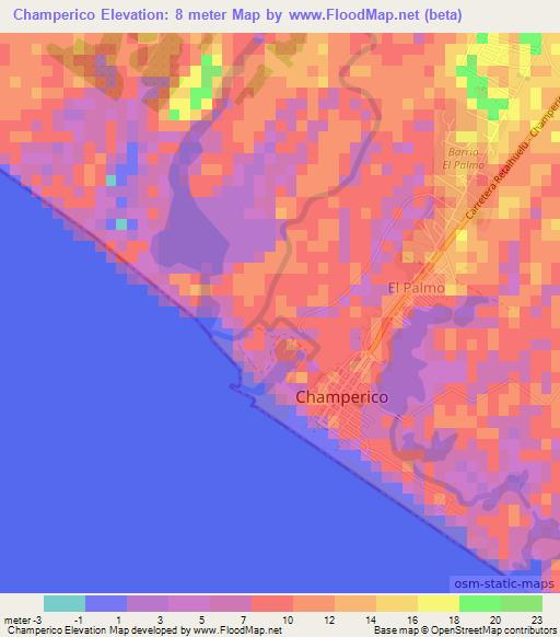 Champerico,Guatemala Elevation Map