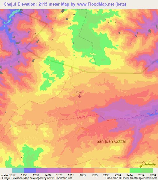 Chajul,Guatemala Elevation Map