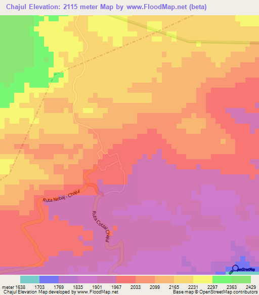 Chajul,Guatemala Elevation Map