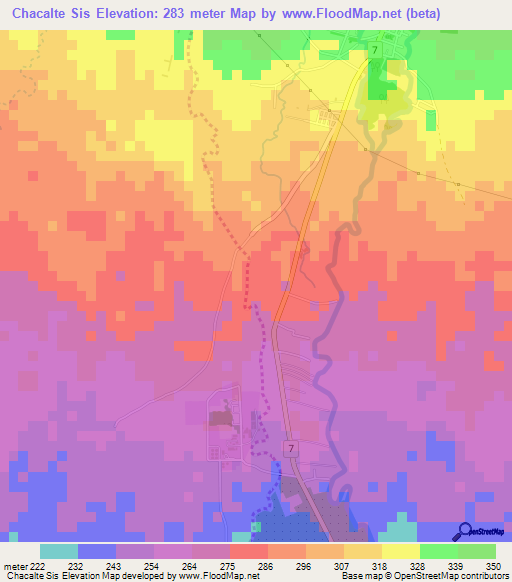 Chacalte Sis,Guatemala Elevation Map