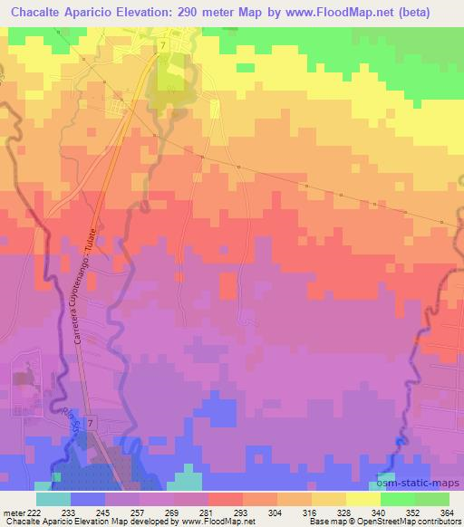 Chacalte Aparicio,Guatemala Elevation Map
